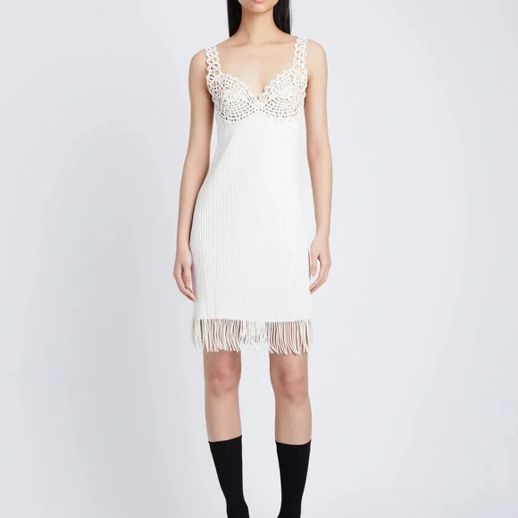 NEW PROENZA SCHOULER WHITE RIBBED MINI DRESS - Picture 12 of 12
